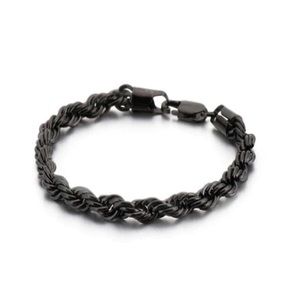 NWT unisex chain link black stainless steel bracelet